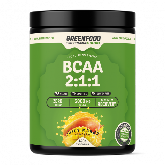 GreenFood Nutrition Performance BCAA 2:1:1 420g - Geschmackssorte: Juicy Mango