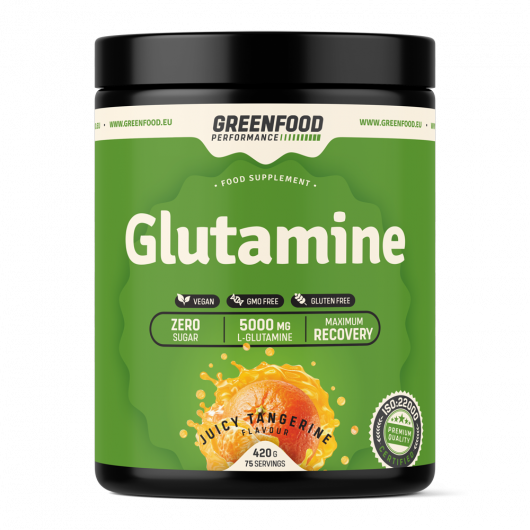 GreenFood Nutrition Performance Glutamine 420g - Geschmackssorte: Juicy Tangerine