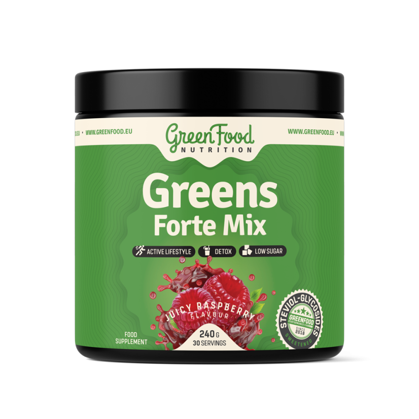 Juicy Greens Forte Mix 240 g - Geschmack: Himbeere