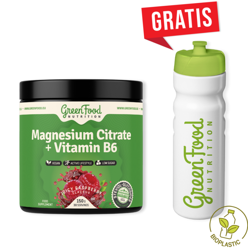 Magnesium Citrate + Vitamin B6 150 g - Geschmack: Himbeere