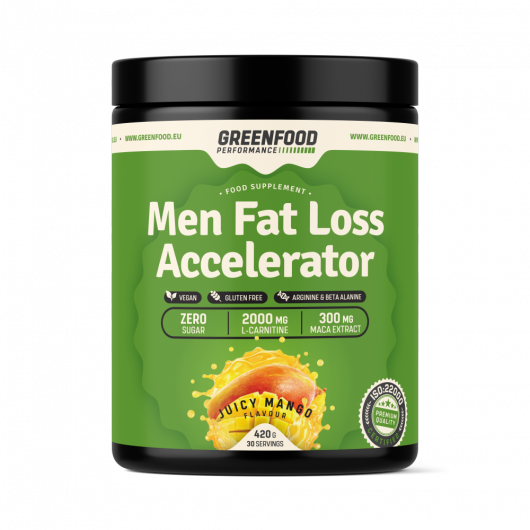 GreenFood Nutrition Performance Men Fat Loss Accelerator 420g - Geschmackssorte: Juicy Mango