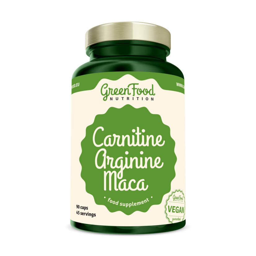 GreenFood Nutrition Carnitin + Arginin + Maca 90 Kapseln